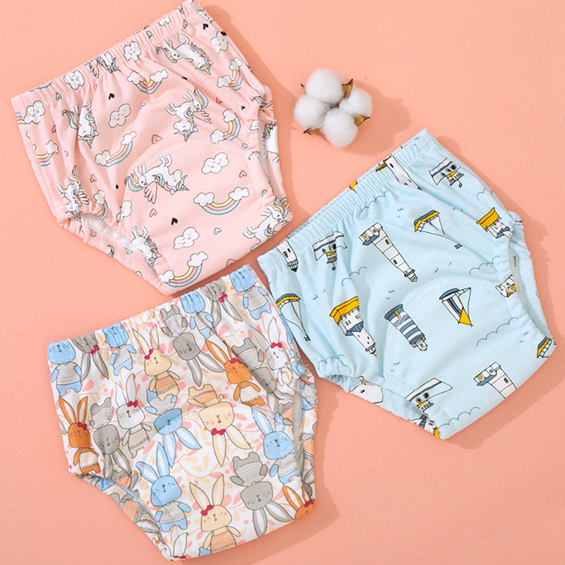 Picture of Toilet Training Pants Diaper Pants Baby Summer Diaper Pocket Universal Gauze Diaper Wet Artifact Washable Diaper Pants