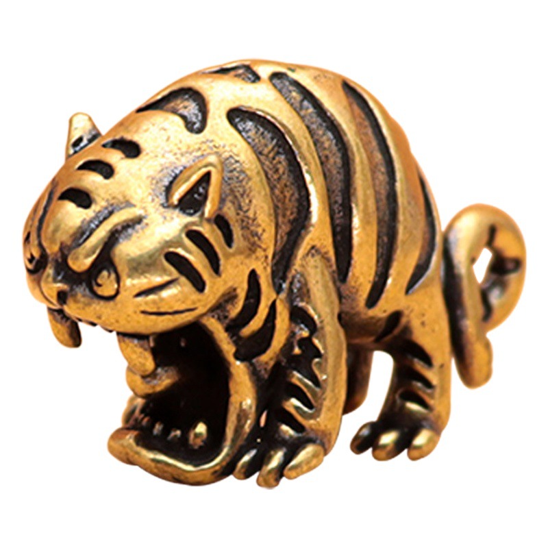 National Tide Cute Tiger Brass Vintage Couple Halloween Keychain Pendant Pendant Chinese Style New Guest Gift