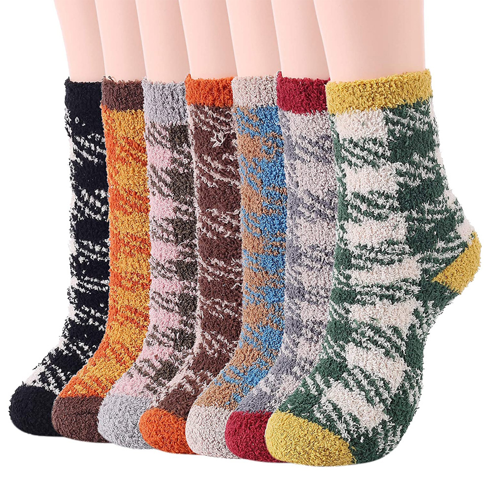 Picture of Coral fleece anti-lint Amazon hot floor socks in autumn and winter thick warm sleep socks KC01