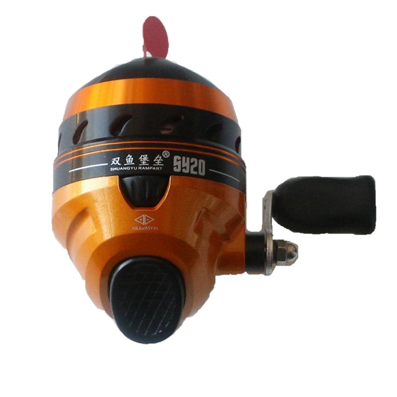 Picture of Cross-border Pisces Fortress SY20 Shooting Fish Wheel Metal Front Cover Slingshot Wrist Fish Dart Wheel Enclosed Inner Wheel Fishing Line Wheel