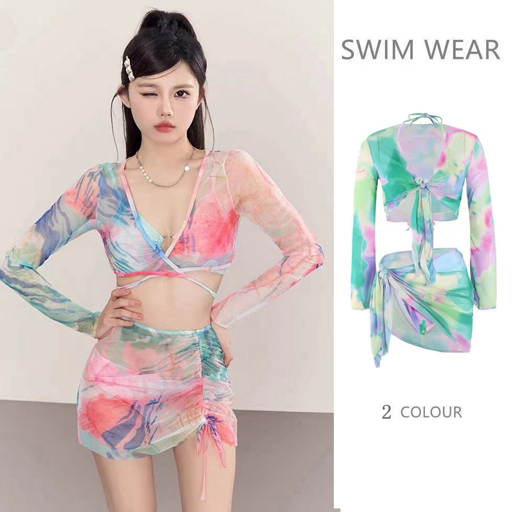 Summer Bikini Swimsuit for Women 2023 New Hot Style High-End Split Four-Piece Wrap Skirt Popular Swimsuit