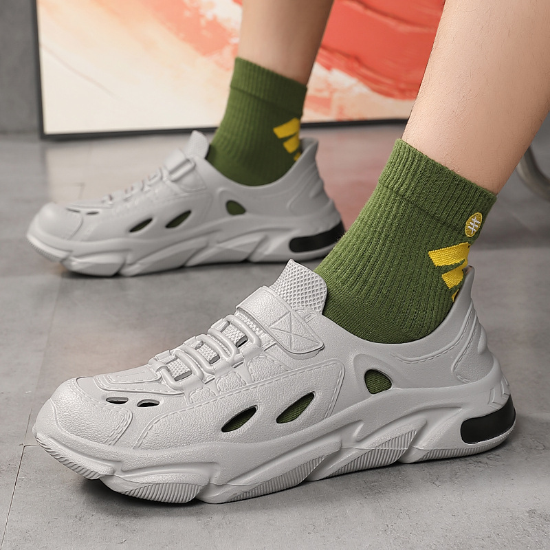 [25 Years New Style] Summer Outerwear Men's Sandals Eva Deodorant Anti-Slip Coconut Croc Shoes Men's Internet Celebrity Hot Style