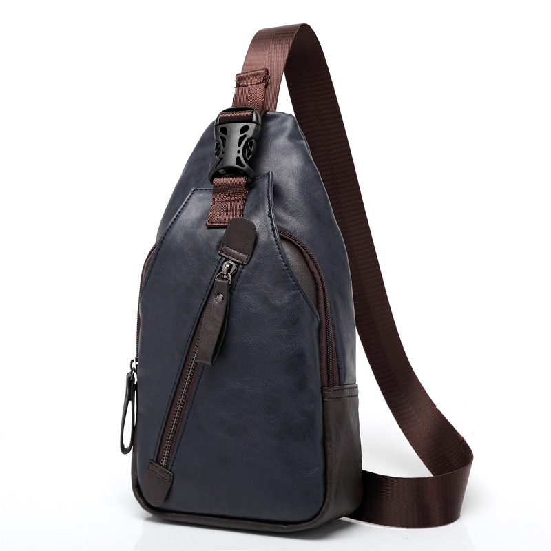 Picture of Wholesale New Korean Style Pu Leather Men's Chest Bag, Fashionable Shoulder Bag, Crossbody Bag, Hanging Bag, Cycling Backpack