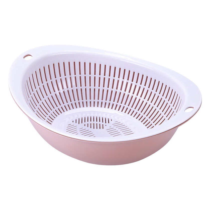Household Double-layer Draining Vegetable Washing Basket Kitchen Plastic Washing Fruit Tray with Lid Dust-proof Storage Box for Vegetables and Fruits
