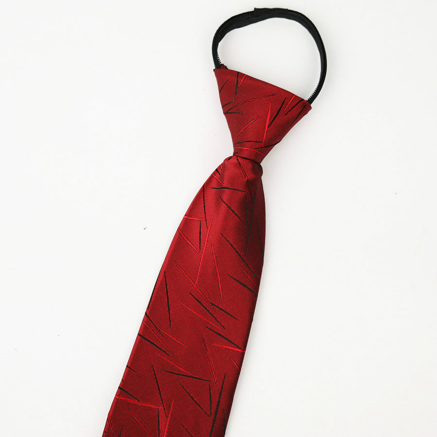 Picture of Men's business formal wear stripe free zipper wholesale lazy tie 8CM logo LOGO factory wholesale