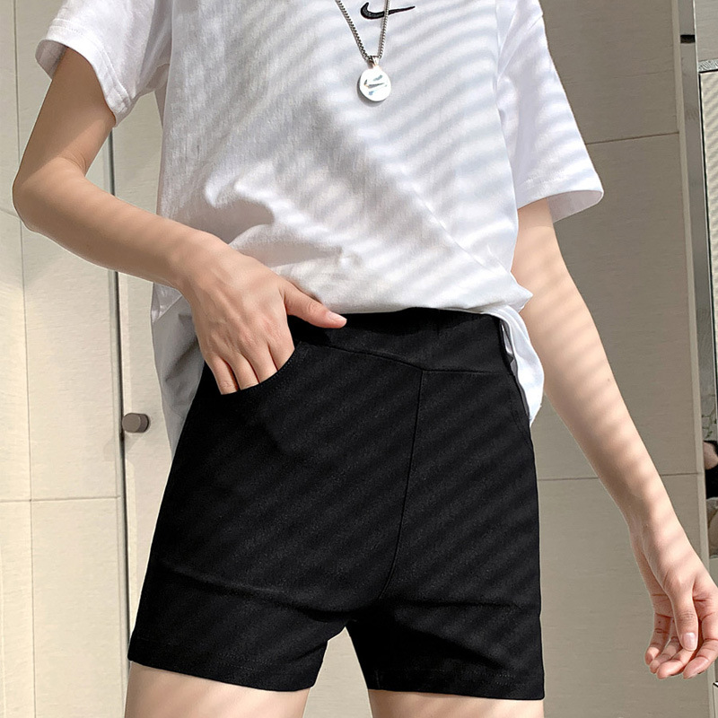 Picture of Bottoming Shorts Women's Summer Pants Outer Wear Not Curling High Waist Black and White Thin Inner Safety Hot Pants Women's Wholesale Foreign Trade