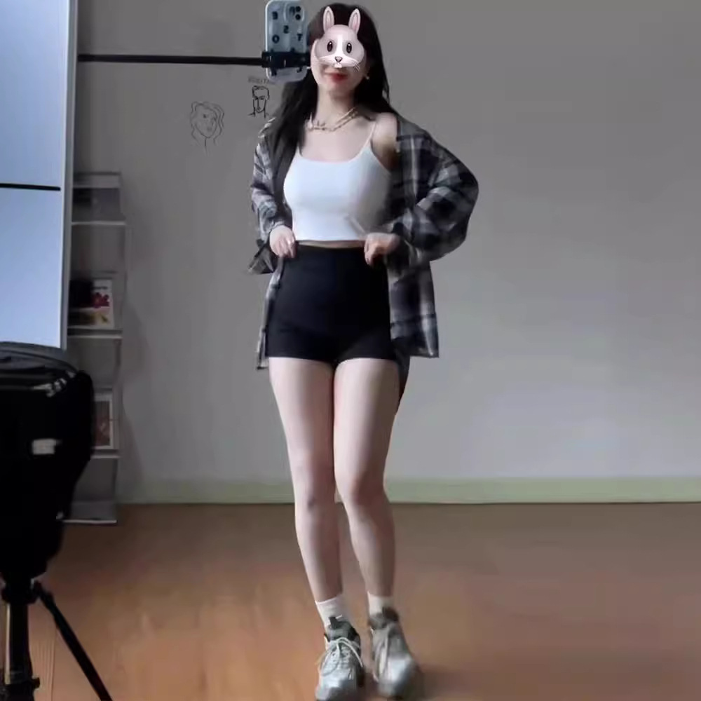 plus size Anti-glare Leggings Shorts Women's Summer chubby girl Slimming Bag Hip High Waist Outer Wear Hot Pants Hot Pants