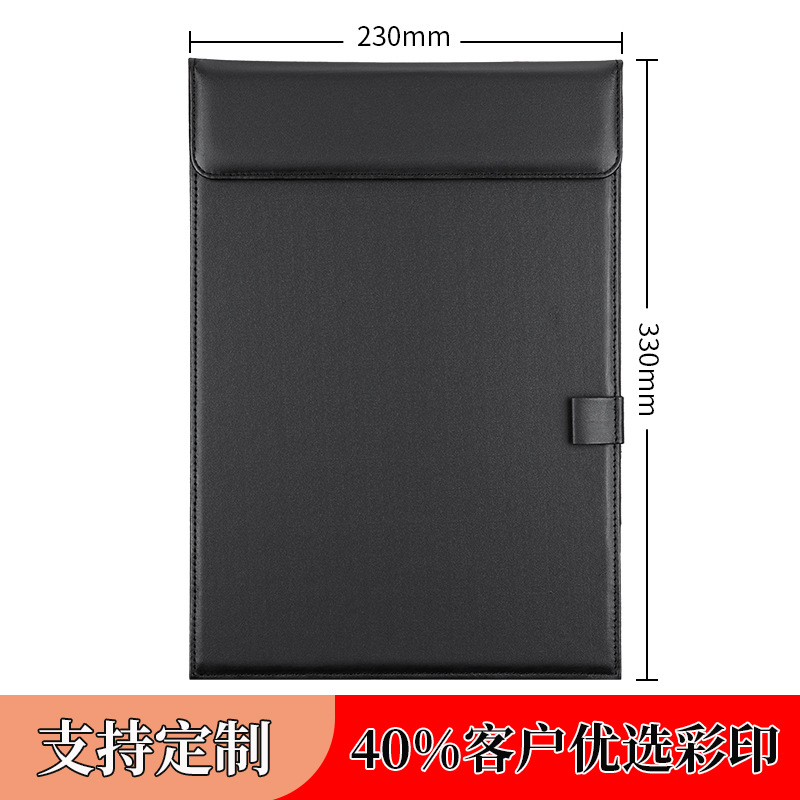 Picture of Leather A4 Conference Pad Board Black File Pad Board Hotel Conference Pad Notes Clip Writing Board Business Office