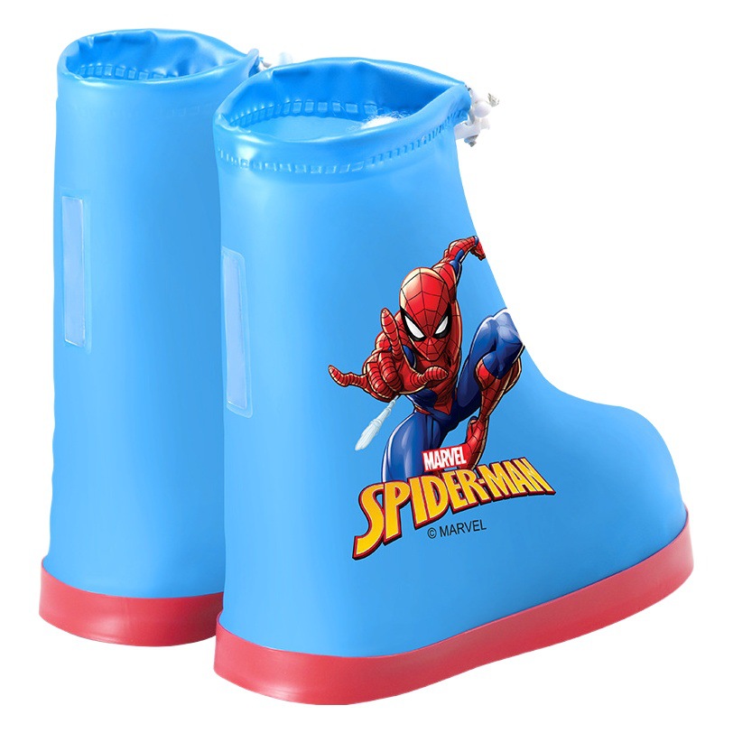 Disney Children Rain Shoe Cover Boys and Girls Waterproof Rain Shoe Cover Student Waterproof Baby Anti-Slip Spiderman Shoe Cover