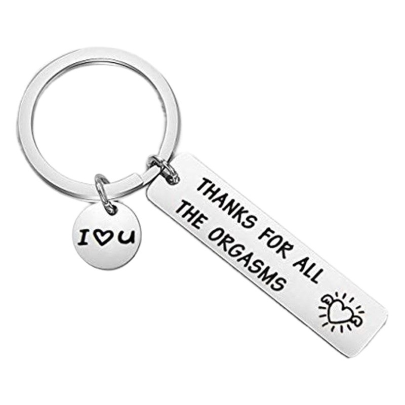 New Stainless Steel Keychain Thanks for all the orgasms Couple Black Humor Gift