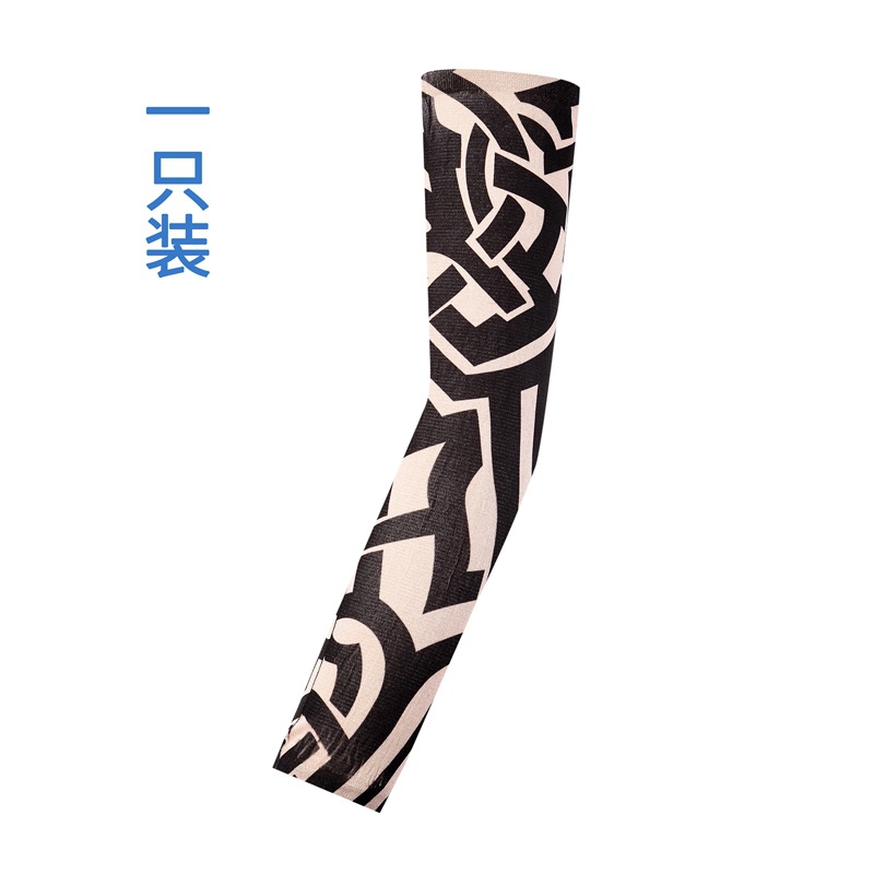 Picture of Flower Arm Tattoo Sleeve Seamless Outdoor Riding Tattoo Sunscreen Sleeve Riding Tattoo Sleeve Optional Color Cross Border
