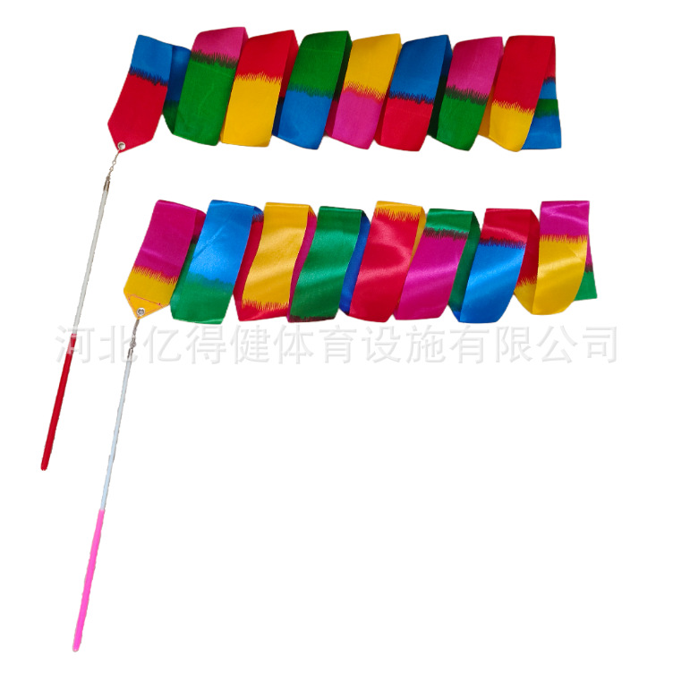 Picture of Performance Rhythmic Gymnastics Ribbon Props Kidsren's Dance Toys Ribbon Middle-Aged Square Dance Ribbon with Rod Ribbon