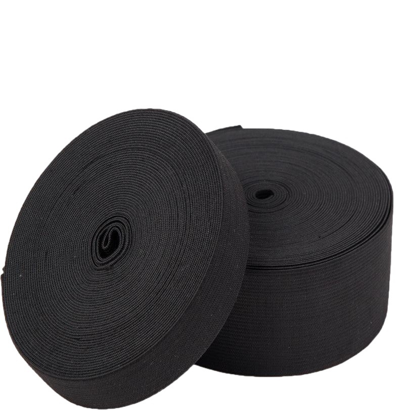 Manufacturer Wholesale Accessories Black and White Hemmed Elastic Band Thickeneded Waist Clothing Flat Elastic Plain Weave Crochet Elastic Band