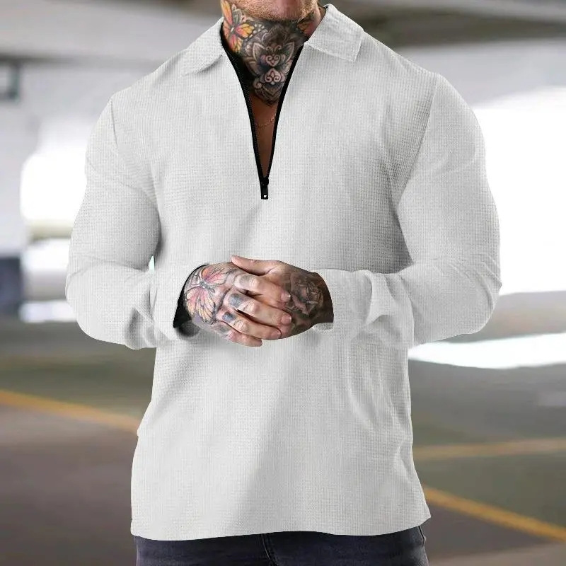 2023 plus size European and American lapel polo shirt loose plus size V-neck long sleeve casual T-shirt