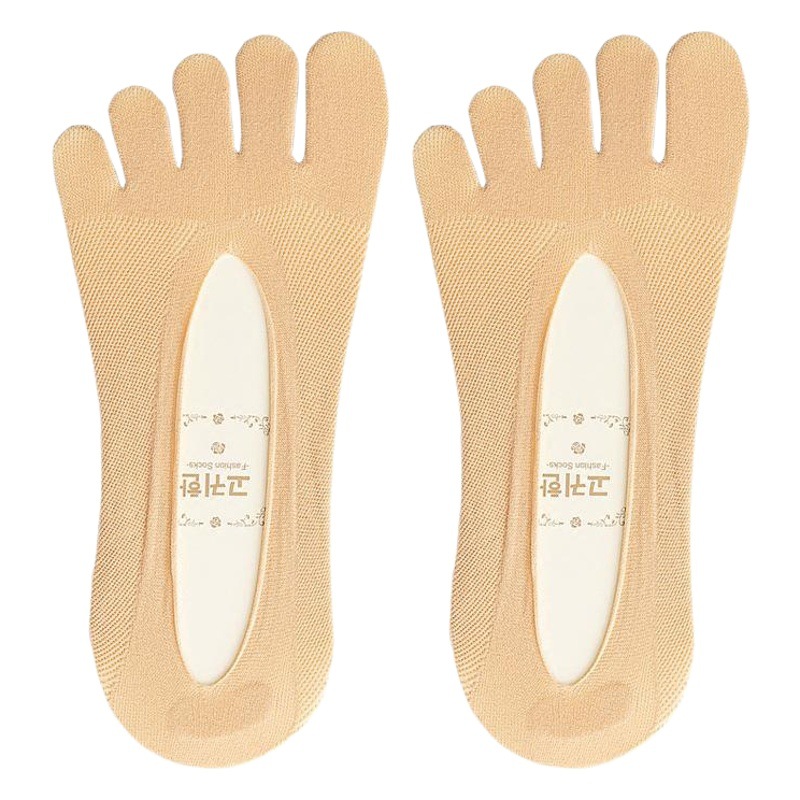 Invisible Mesh Five-Toe Socks for Women, Silicone Toe Socks, Summer Toe Socks, Breathable, Sweat-Absorbent, Flip-Flop Style, Japanese Style