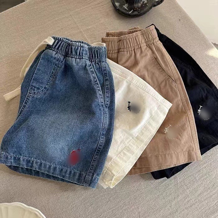 Summer New Boys' Pants Thin Shorts Breathable Baby Solid Color Mid-Pants Women's Trendy Brand