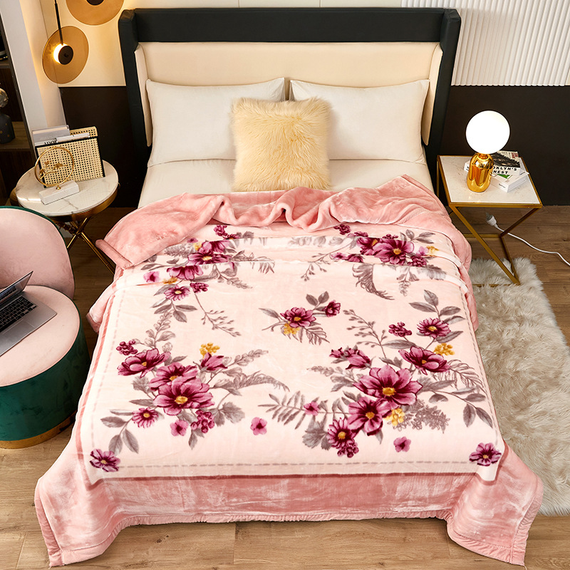 Picture of Thickened Raschel Blanket Factory Wholesale Winter Warm Blanket Flannel Cover Blanket Bed Sheet Double Layer Antistatic Cloud Blanket