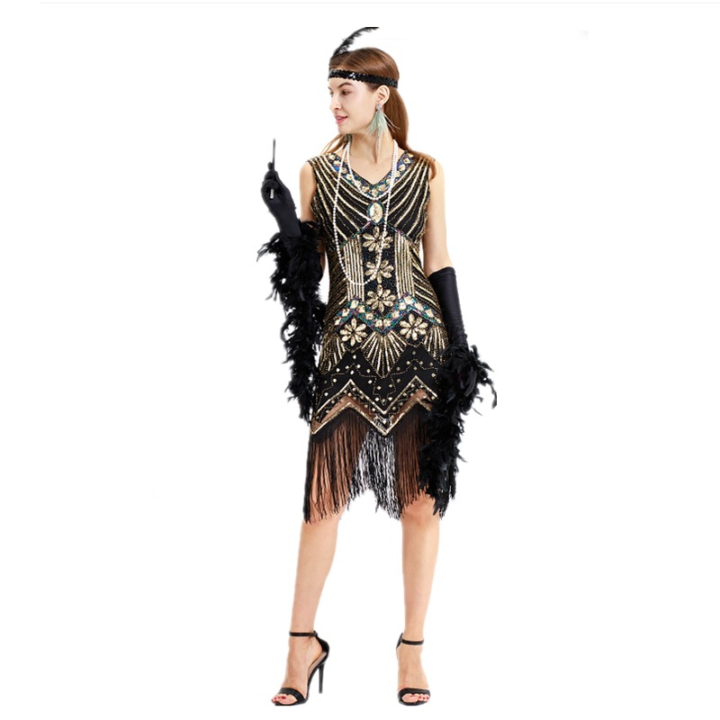 Picture of Gatsby Evening Dress Banquet Dress Tassel 1920 Vintage Sequins dress Amazon plus size Women's Dresses