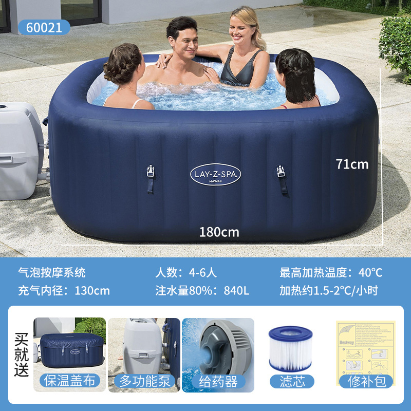 Picture of Bestway Inflatable Spa Bathtub Family Hot Spring Bath Massage Bubble Pool Bath Bucket Adult Inflatable Bathtub