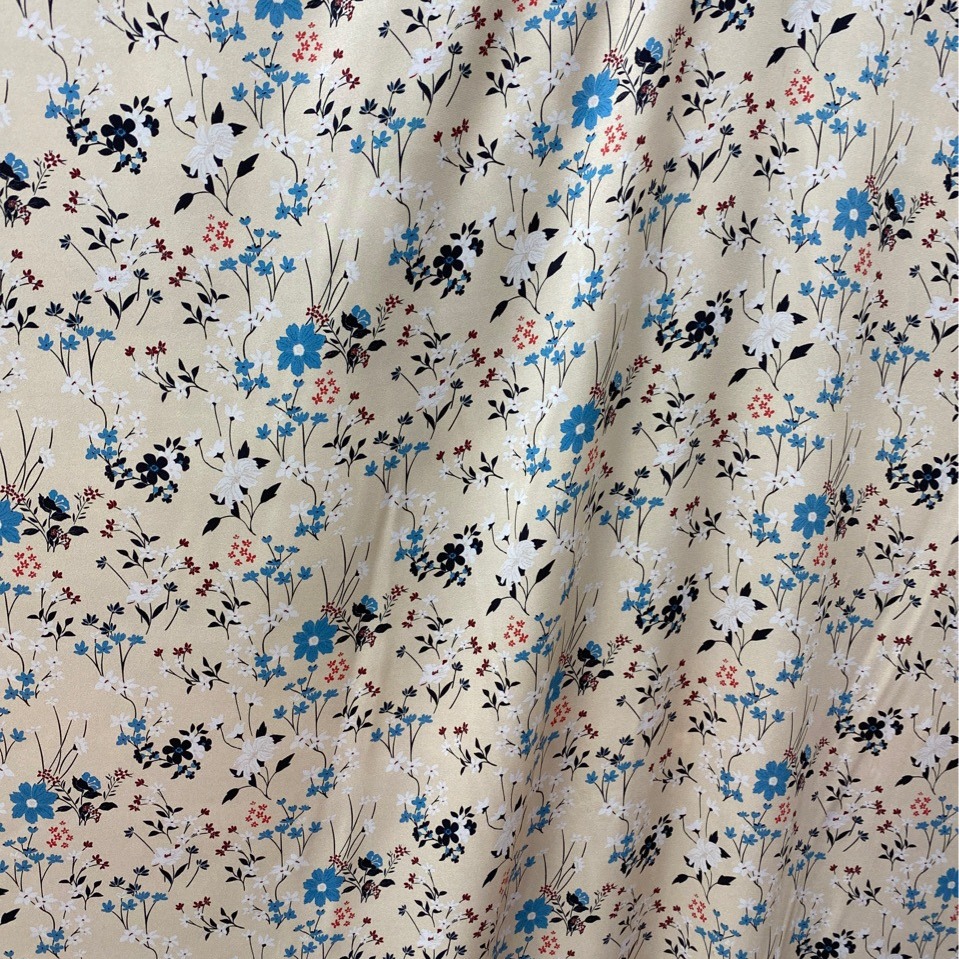Stretch Double Joe Digital Print 19 Mmi 140 Silk Fabric Dress Shirt Small Floral Silk