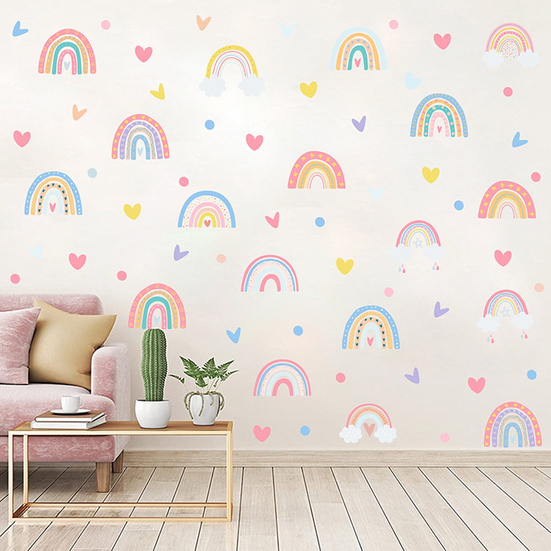 Picture of Cross Border Bohemian Rainbow Wall Stickers ins Children's Room Decoration Stickers Love bobo Dot Sticker