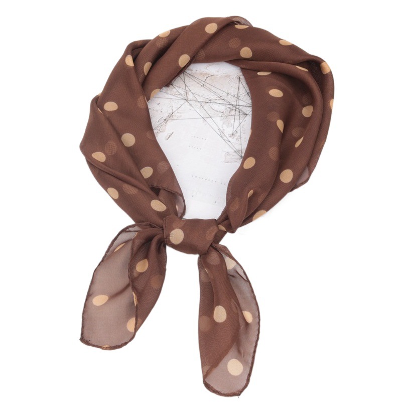 Spring All-match Polka Dot Small Square Scarf Retro Fashion Printed Silk Scarf Women's Neck Protection Square Scarf New Sunscreen Scarf