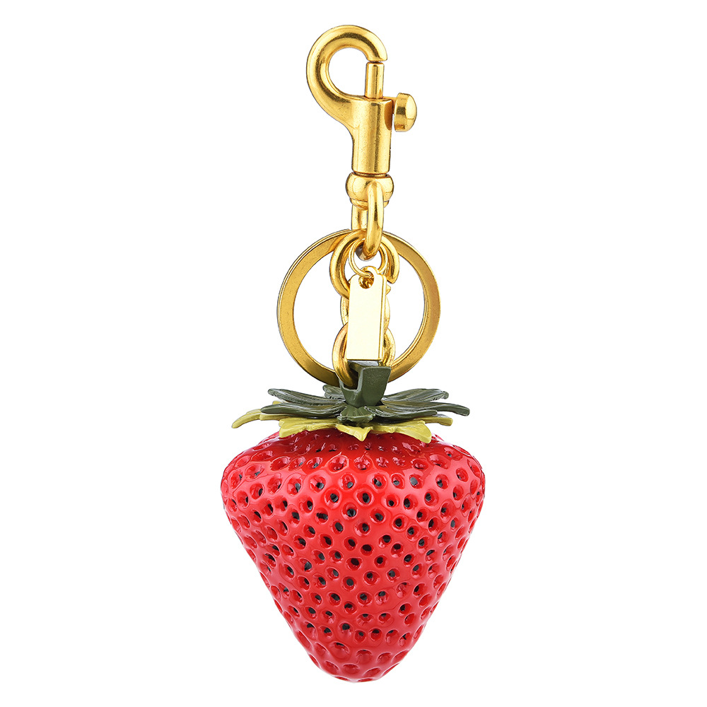 Cross-Border Hot Selling Three-Dimensional Large Strawberry Bag Pendant Personalized Leather Bag Strawberry Keychain Women's Bag Accessories Wholesale
