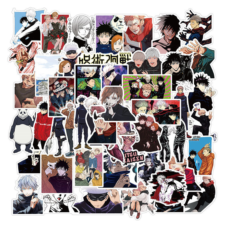 50 pieces of Japanese cartoon mantra back to war graffiti stickers motorcycle luggage laptop waterproof stickers