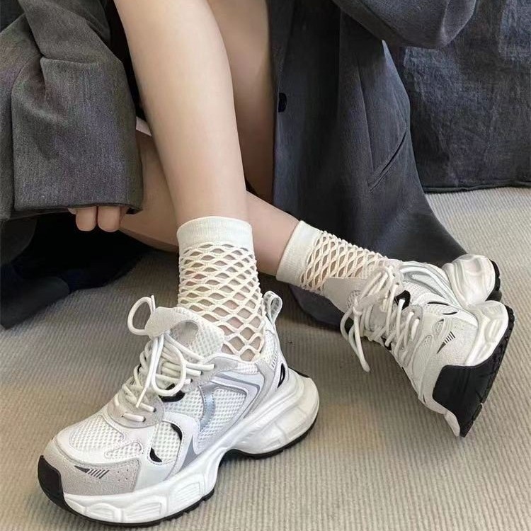 All-Match Casual Trendy Shoes Lightweight Sports Running Shoes Women's 2024 Spring New Mesh Campus Style Forrest Gump Shoes