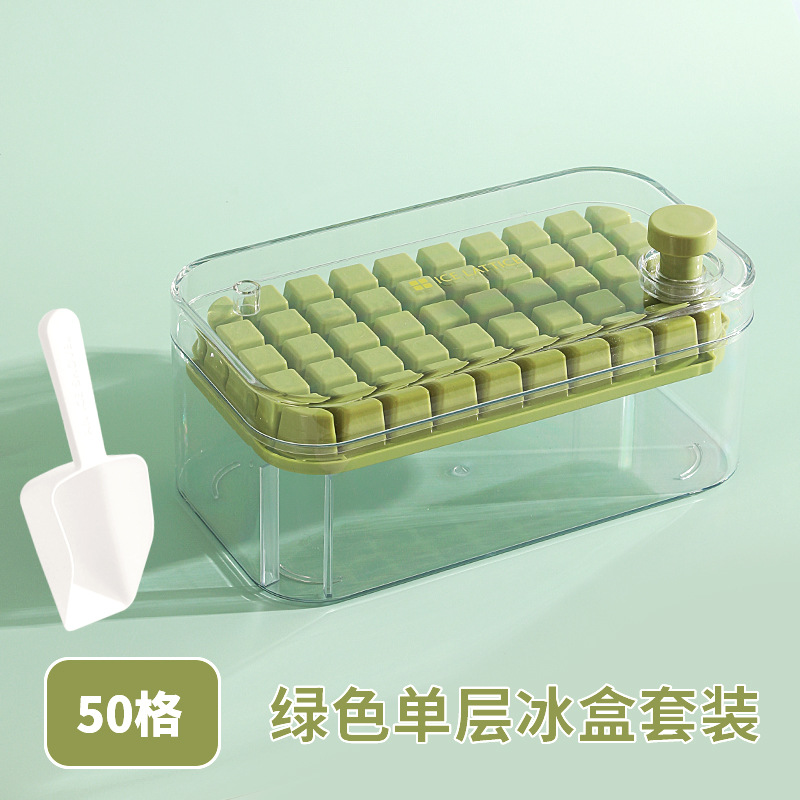Picture of Press Ice Tray Ice Cube Mold Food Grade Household Ice Machine Silicone Double-Layer Ice Box Easy to Release Curling Ice Storage
