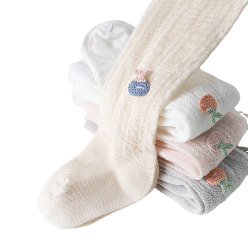 Picture of Summer Children's Pantyhose Striped Mesh Girls' Anti-mosquito Socks Cartoon Pineapple Baby Bottom Socks Baby All-in-one Socks