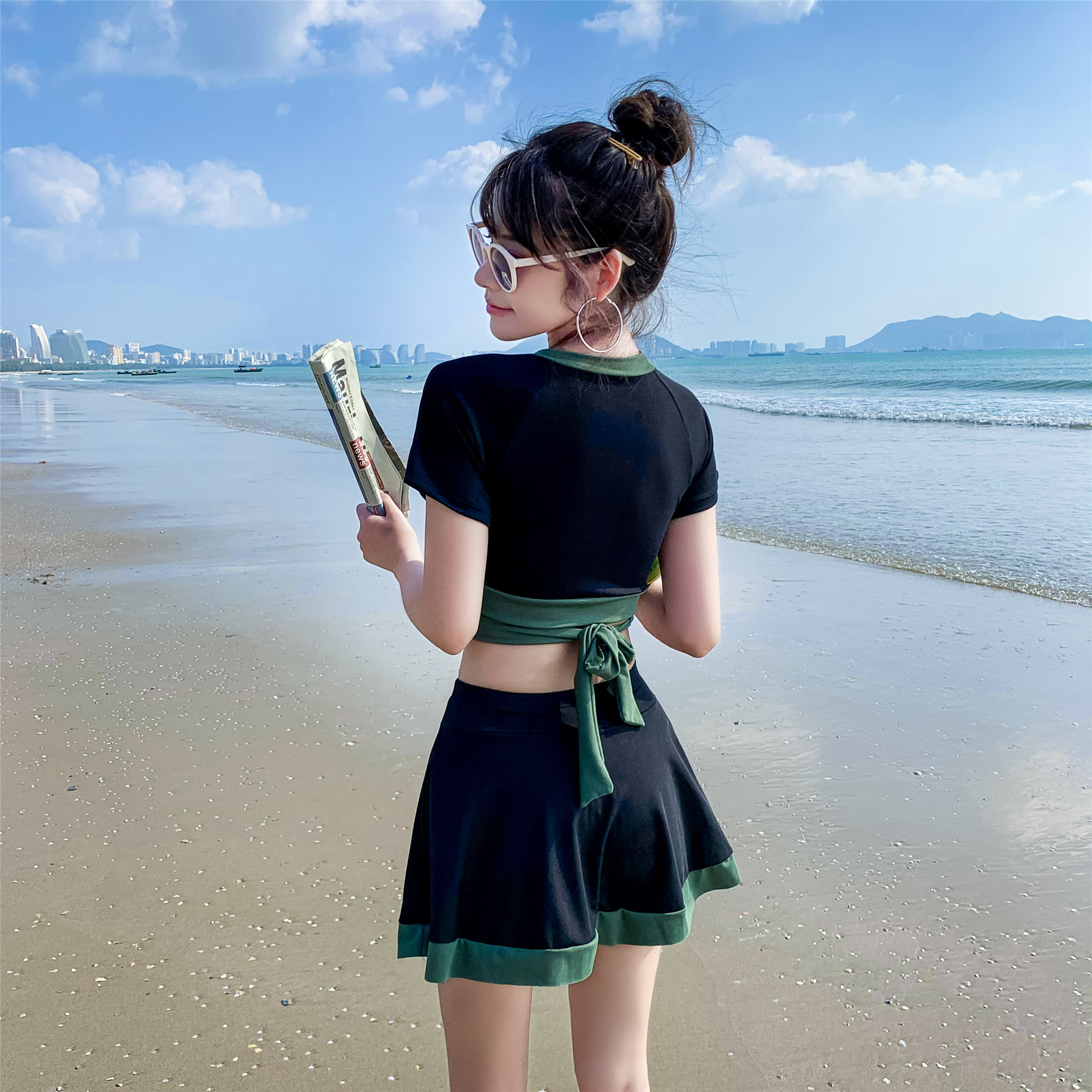 2025 New Hot Spring Swimsuit Women's Separates Boxer Two-Piece Set Korean Style Sexy Ins Internet Celebrity Student Swimwear Women