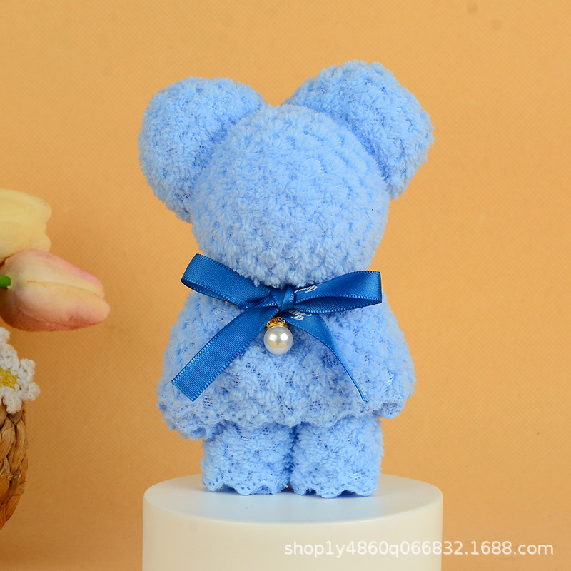 Picture of Pineapple Pie Towel Bear Shape Wedding Happy Word Accompanying Gift Happy Shop Full Moon One-Year-Old Return Gift Creative Gift Square