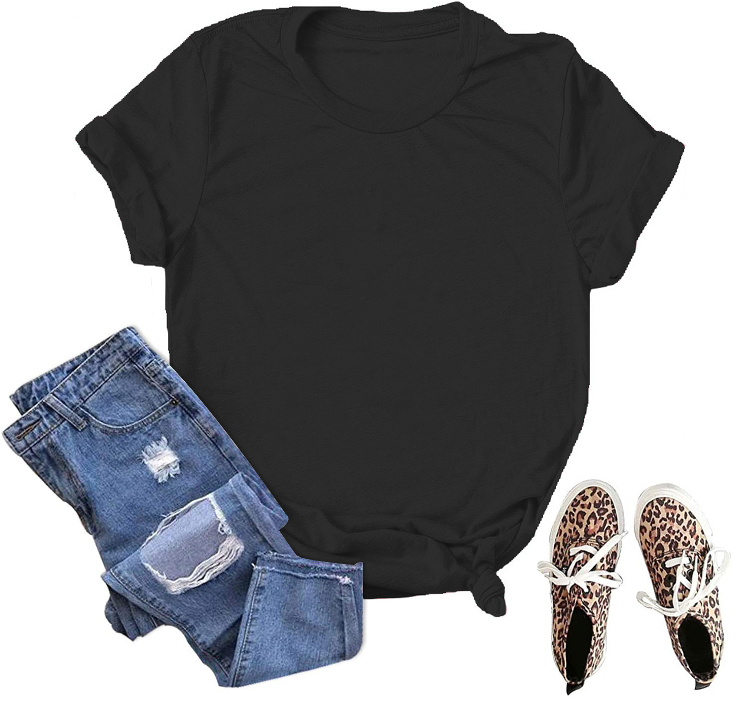 Picture of Spot wholesale foreign trade cross-border solid color blank loose large size T-shirt short sleeve men and women with Amazon wish
