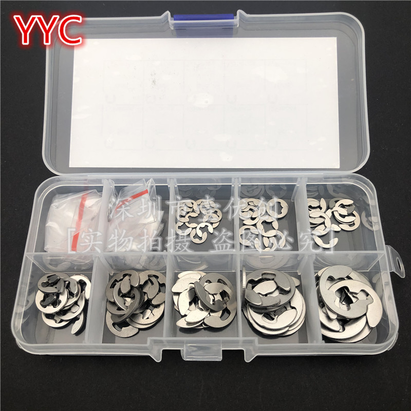 120/200PCS stainless steel E buckle opening snap ring washer 304 circlip E-type retaining ring M1.5-2M10