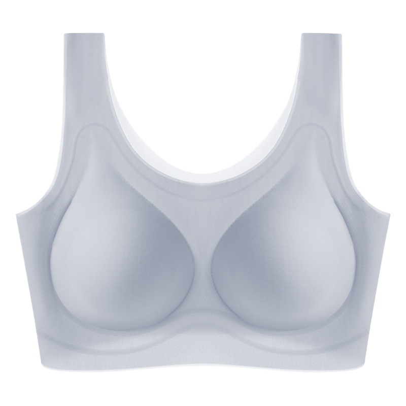 Summer ultra-thin cool seamless underwear fixed cup no size bra vest type no steel ring thin shantou bra