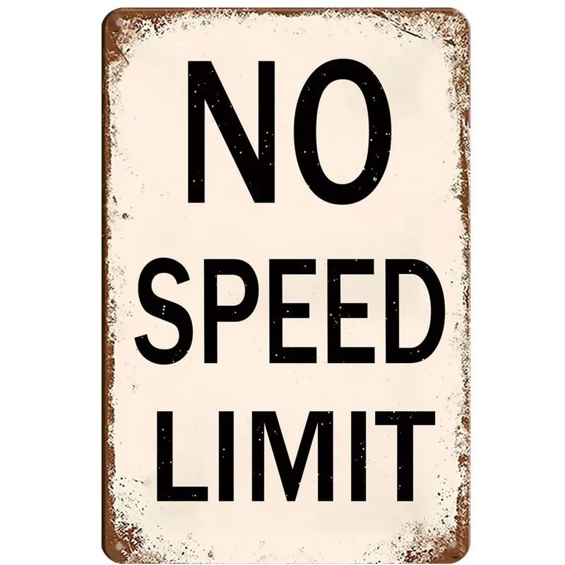 Picture of Retro No Speed Limit Sign Poster American Iron Painting Cross-Border Best-Selling Bar Cafe Wall Decoration