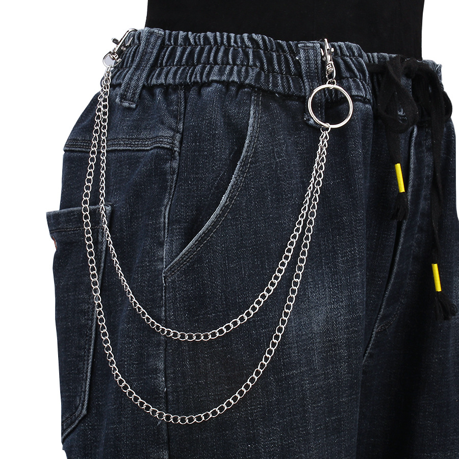 Picture of ins style fashion personality trend sunflower pants chain hip hop punk multiple moon body chain atmospheric waist chain