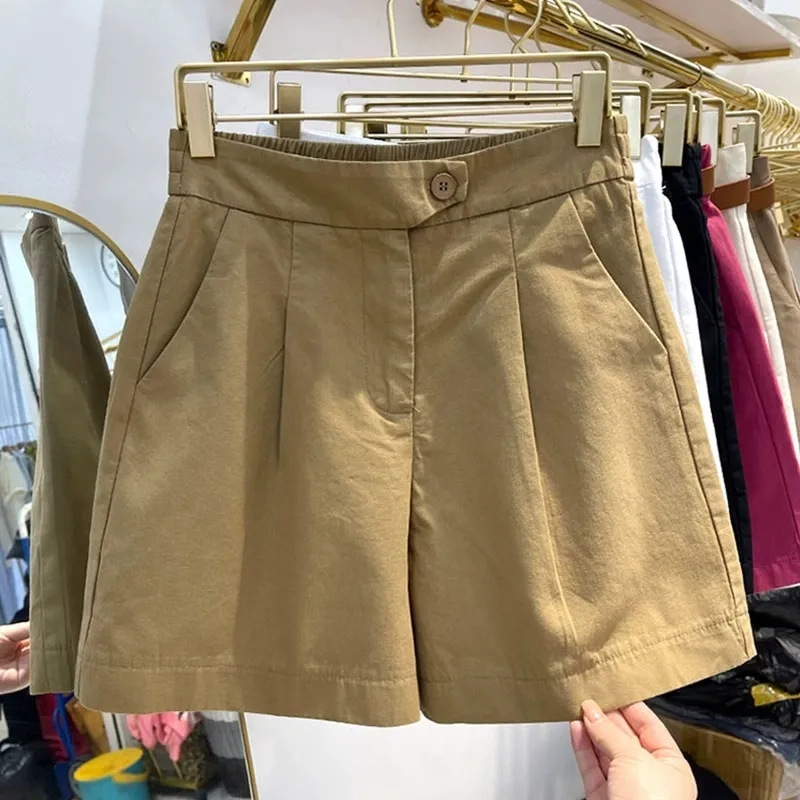 Cotton Plus Size Summer Thin Casual Shorts Women's Chubby Sister Slimming Pear-shaped Body Loose Wide-leg Pants