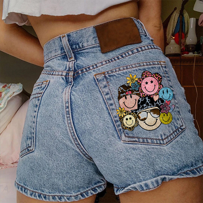 2160 Hyuna Fashion Denim Shorts Women's Summer New Printed Hot Pants Women's High waist