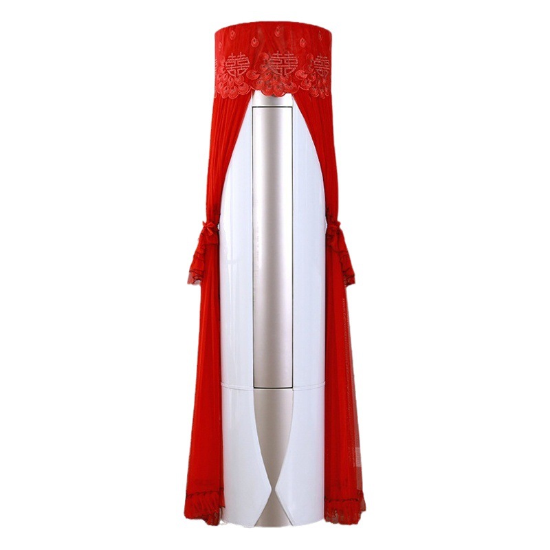 Picture of Wholesale New Wedding Starts Without Taking Off Hanging Air Conditioner Dust Cover 1.5 Hp Air Conditioner Cover Lace Red Air Conditioner Cover