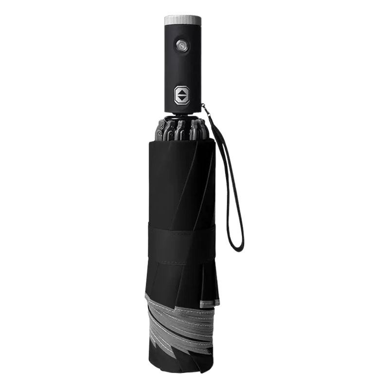 Umbrella Fully Automatic Reverse Foldableing Sun Protection Sunny Umbrella Reflective with Flashlight Can Be Printed with Advertising Logo