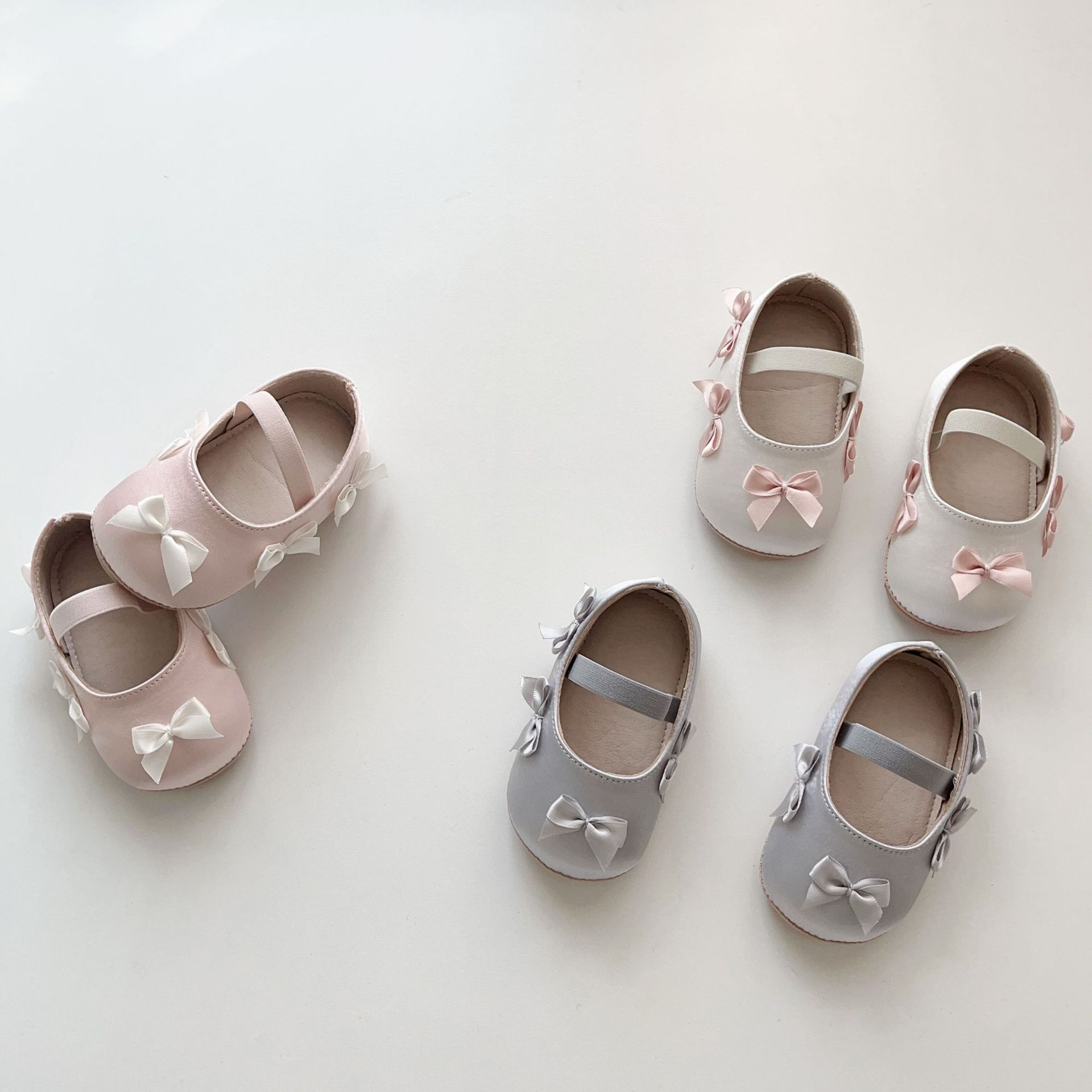 2025 New Sweet Baby Girl Bow Single-layer Shoes All-match Concave-shaped Princess Shoes Baby Soft-soled Toddler Shoes