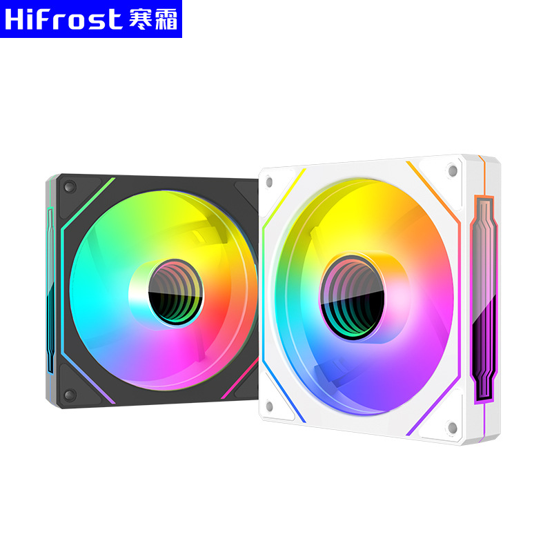 Picture of Prism 4Th Generation Pro Cooling Fan 12cm Computer Pwm Temperature Control 5V3 Pin Argb White Forward and Reverse Chassis Fan