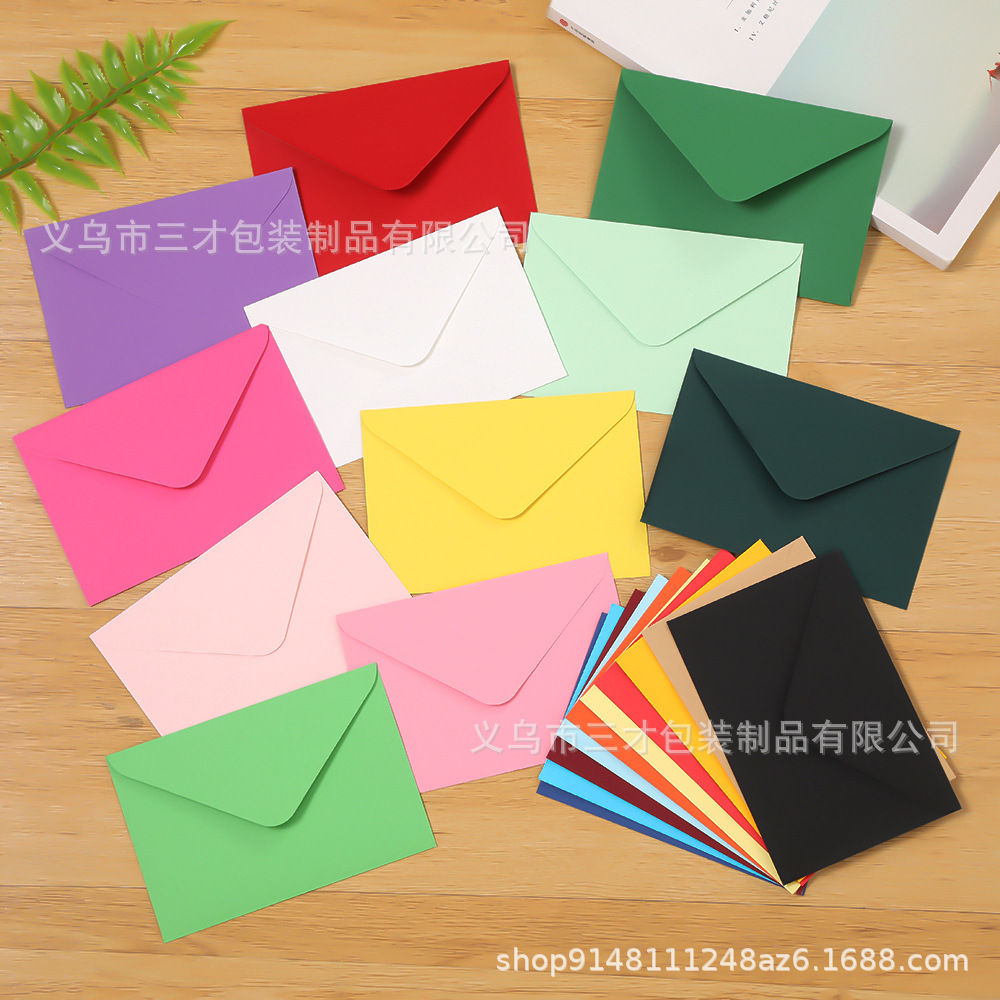 In stock wholesale solid color European color double adhesive paper Western envelope Kraft paper black Kali seal cross-border Amazon