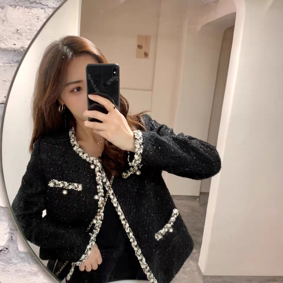 French Socialite Small Fragrant Outwear for Women Spring & Fall Versatile 2023 New Korean Style Loose Short Top for Small People