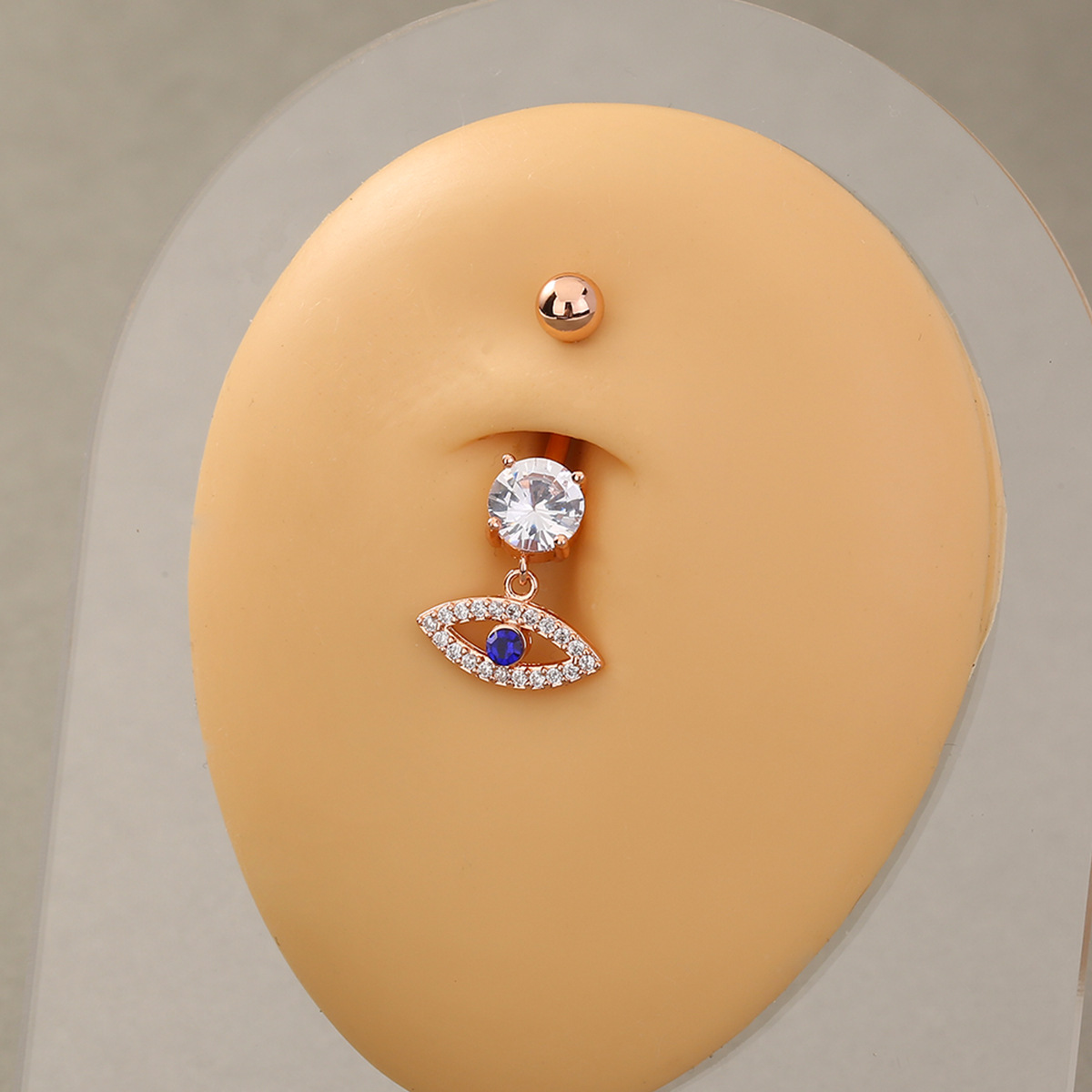 European and American fashion personality non-mainstream hip-hop devil's eye copper micro-inlaid zircon anti-allergy navel ring