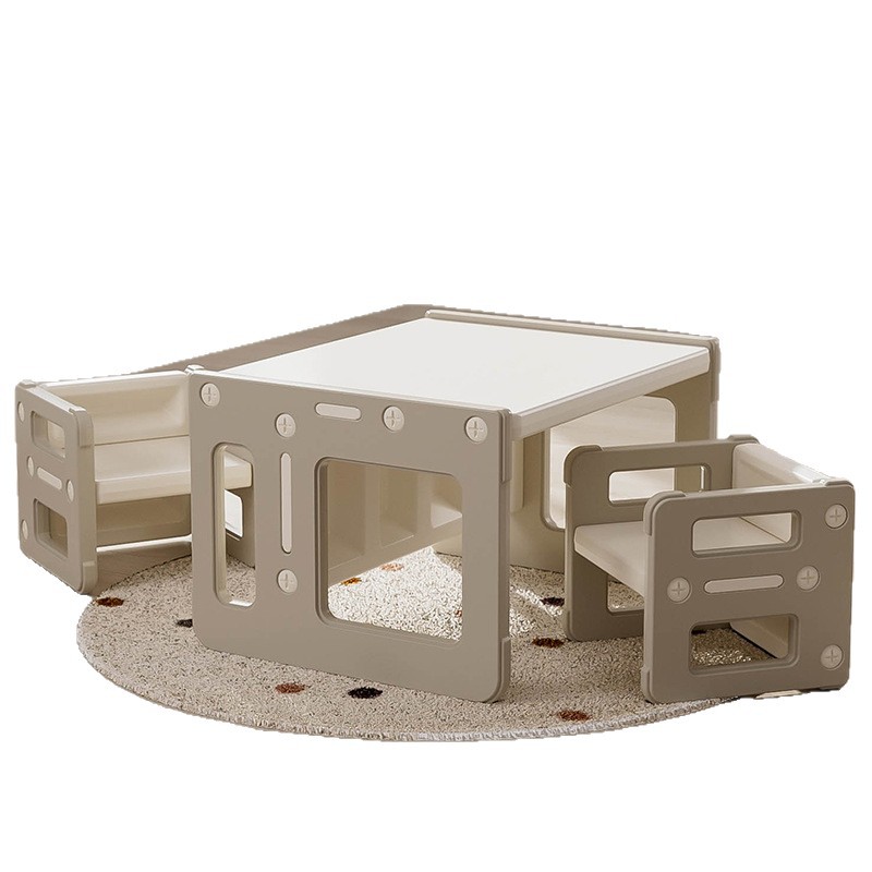 Picture of Playing Beautiful Bear Children's Writing Table and Chair Set Baby Multifunctional Toy Learning Table Kindergarten Early Education Game Desk