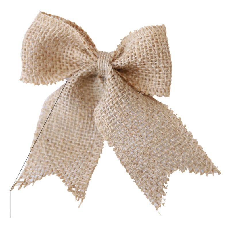 Cross-Border Amazon Christmas Bow Swallowtail Lace Linen Bow Christmas Decoration DIY Decorative Accessories