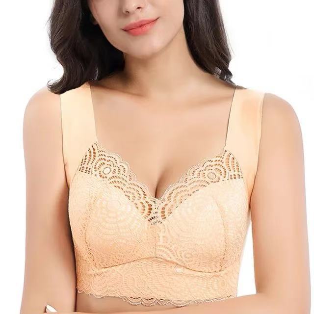 Foreign Trade plus size Underwear No Steel Ring Sexy Lace Sports Sleep Vest Bra chubby girl Thin Push-up Bra